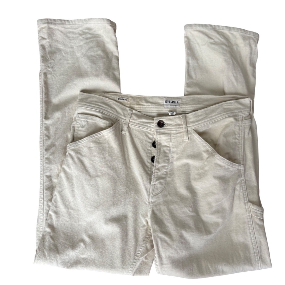 Todd Snyder Cream Straight Fit Pants size 30 x 30